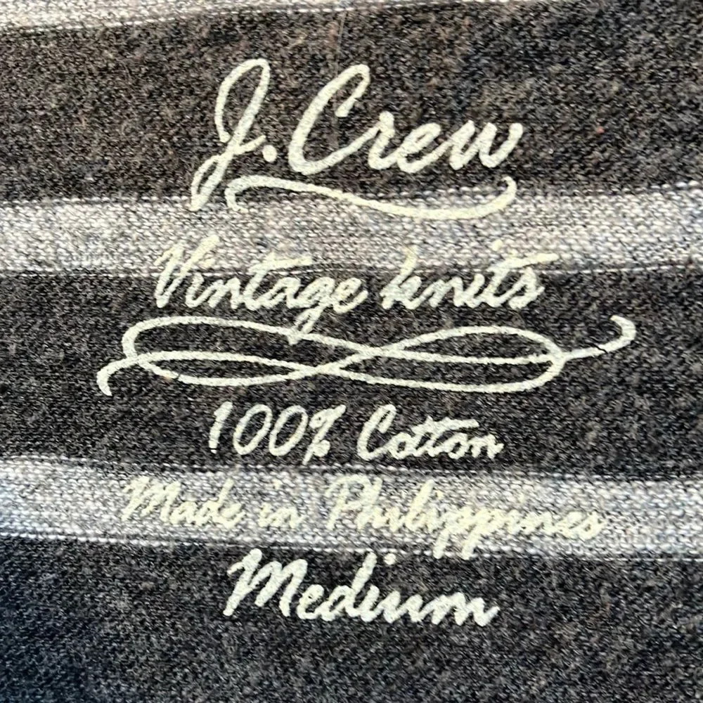 J.Crew Vintage Knits Men's Striped Gray cotton T-Shirt